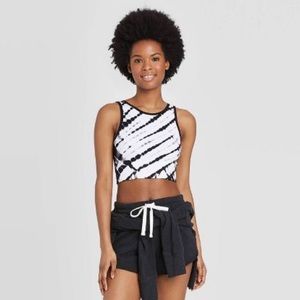 Women's Bralette - Colsie Black/White Tie-Dye